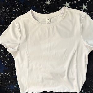 Yogalicious White Cropped Crewneck Top